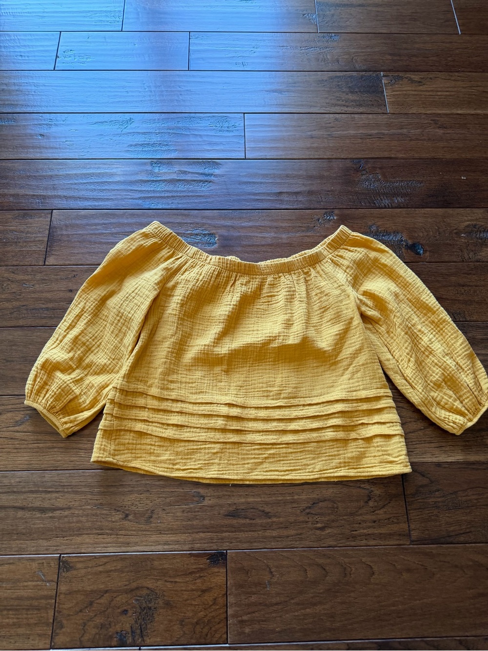 Evereve Roan + Ryan Women's Yellow Off-Shoulder Pintuck Blouse